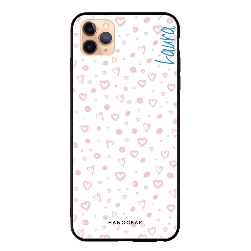 Pinky Hearts iPhone 11 Pro Max Glass Case
