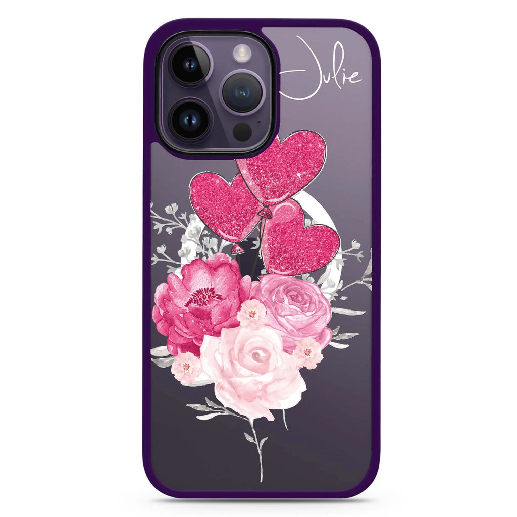 Sweet Heart With Rose MagSafe Compatible Impact Guard Bumper Case