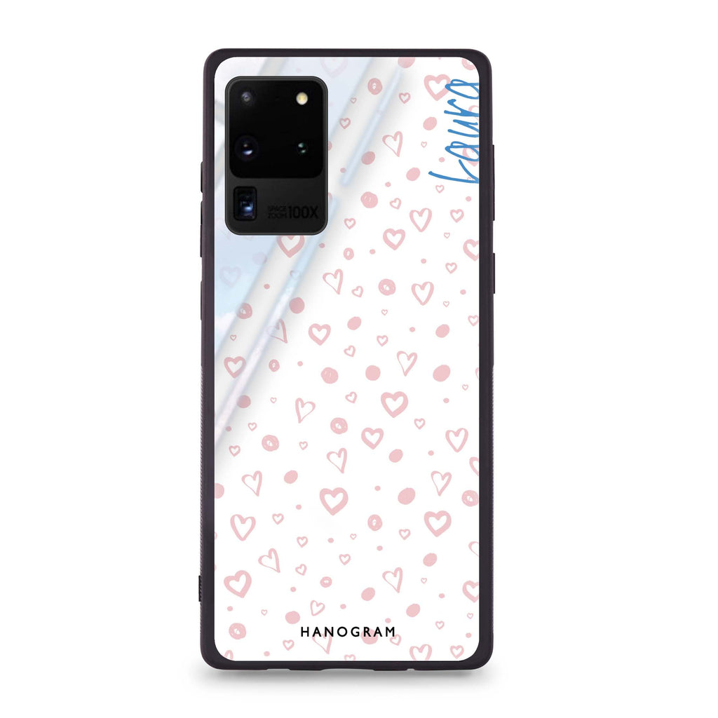 Pinky Hearts Samsung Glass Case