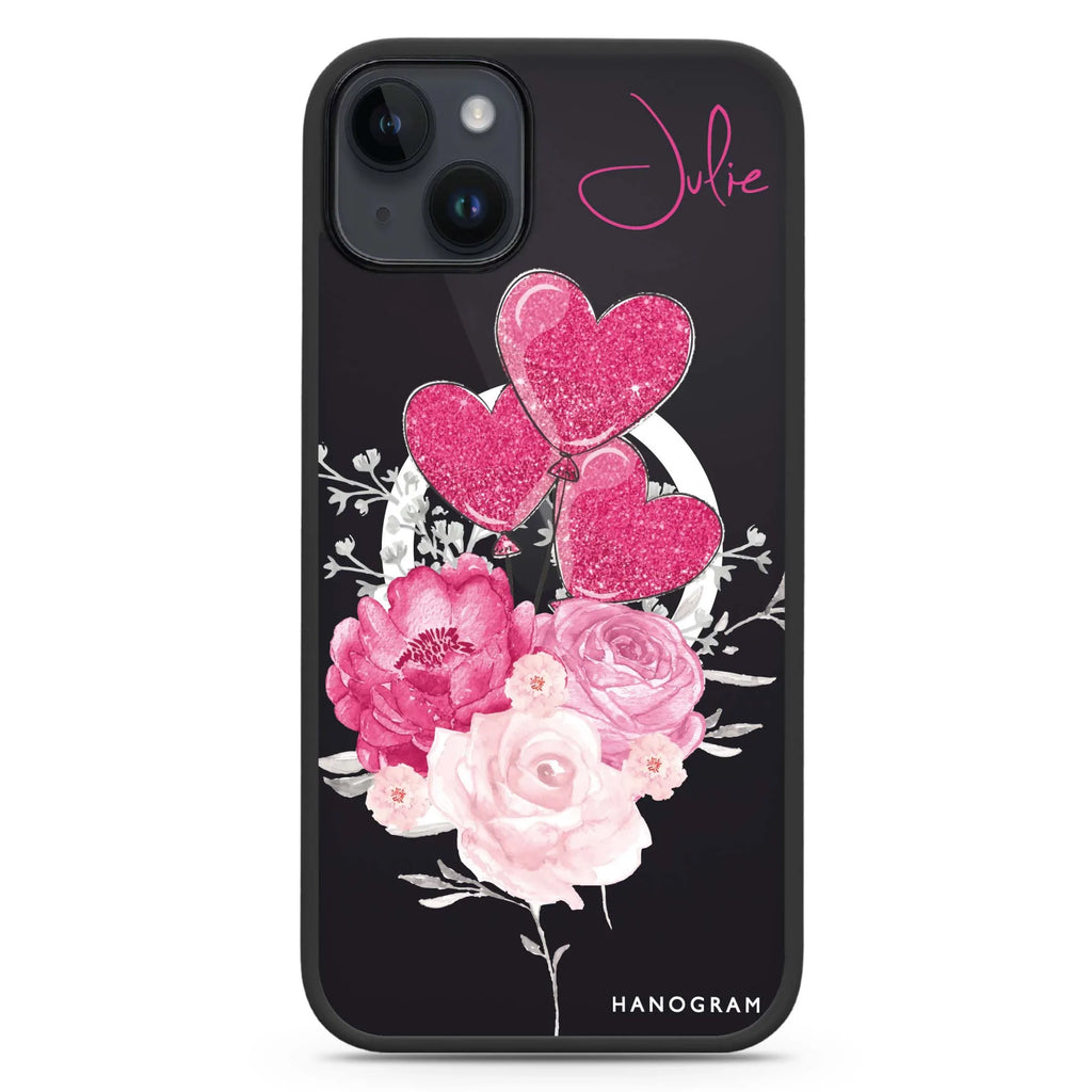 Sweet Heart With Rose iPhone 14 Plus MagSafe Compatible Impact Guard Bumper Case