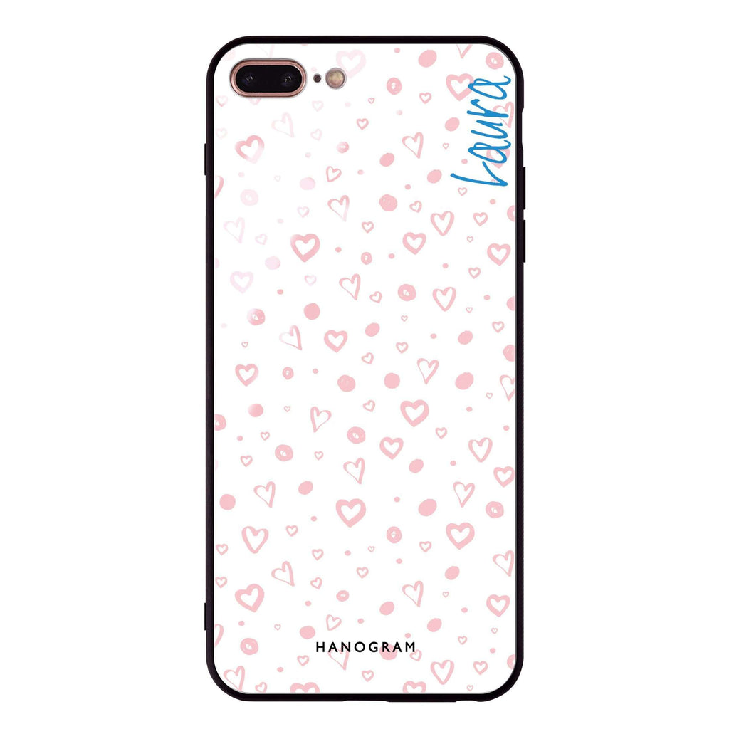 Pinky Hearts iPhone 7 Plus Glass Case