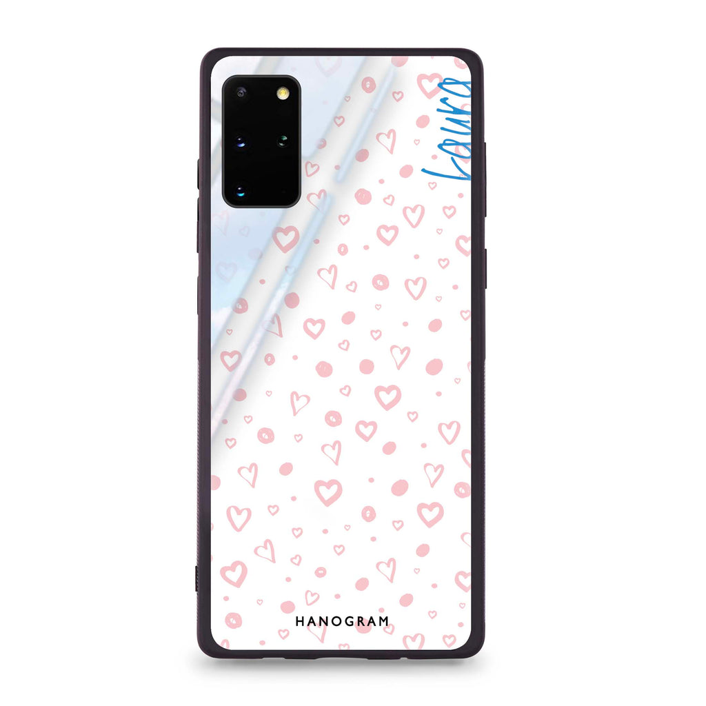 Pinky Hearts Samsung S20 Plus Glass Case