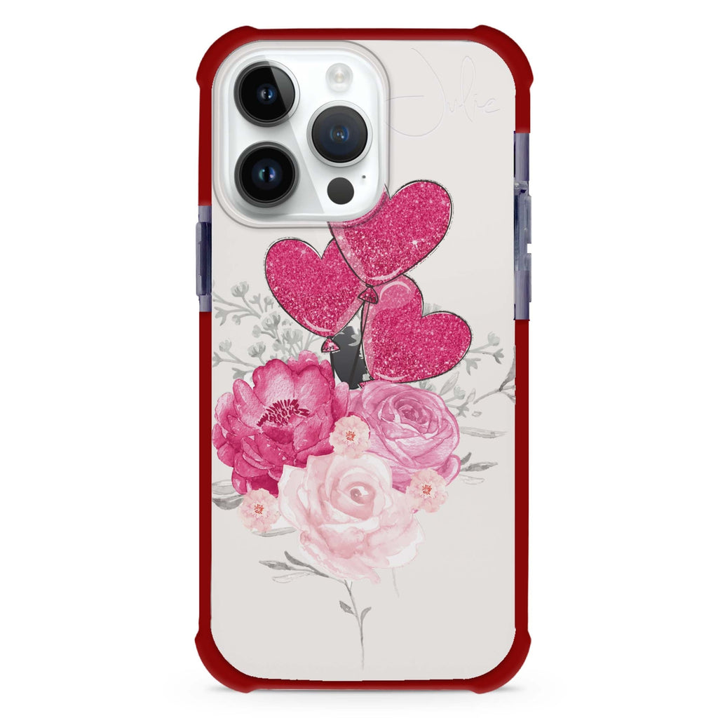Sweet Heart With Rose iPhone 14 Pro Ultra Shockproof Case