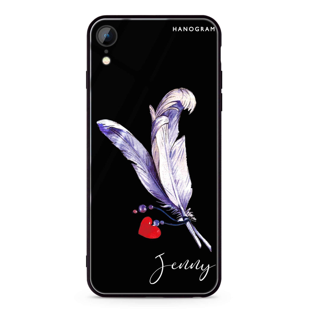 Feather Love iPhone XR Glass Case