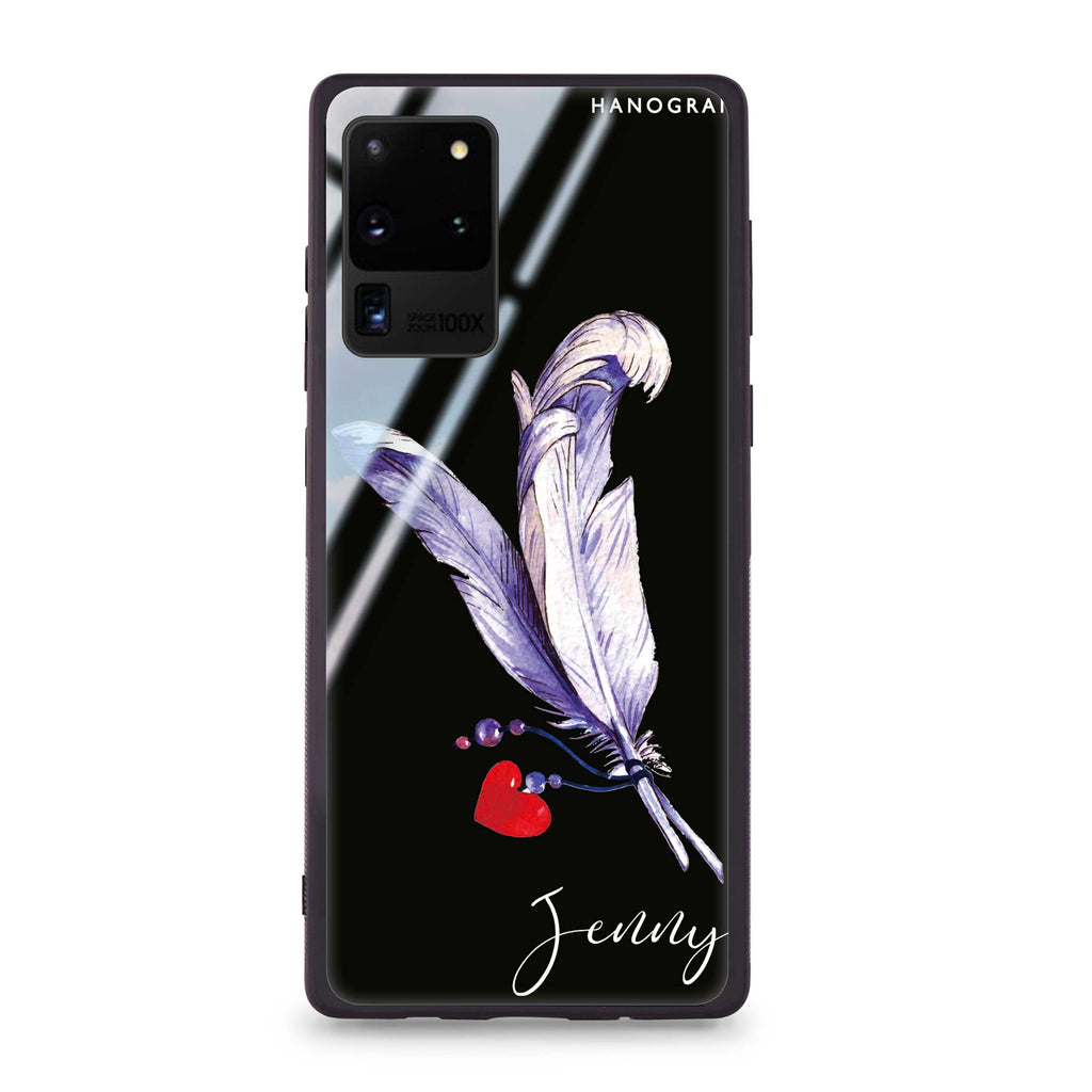 Feather Love Samsung S20 Ultra Glass Case