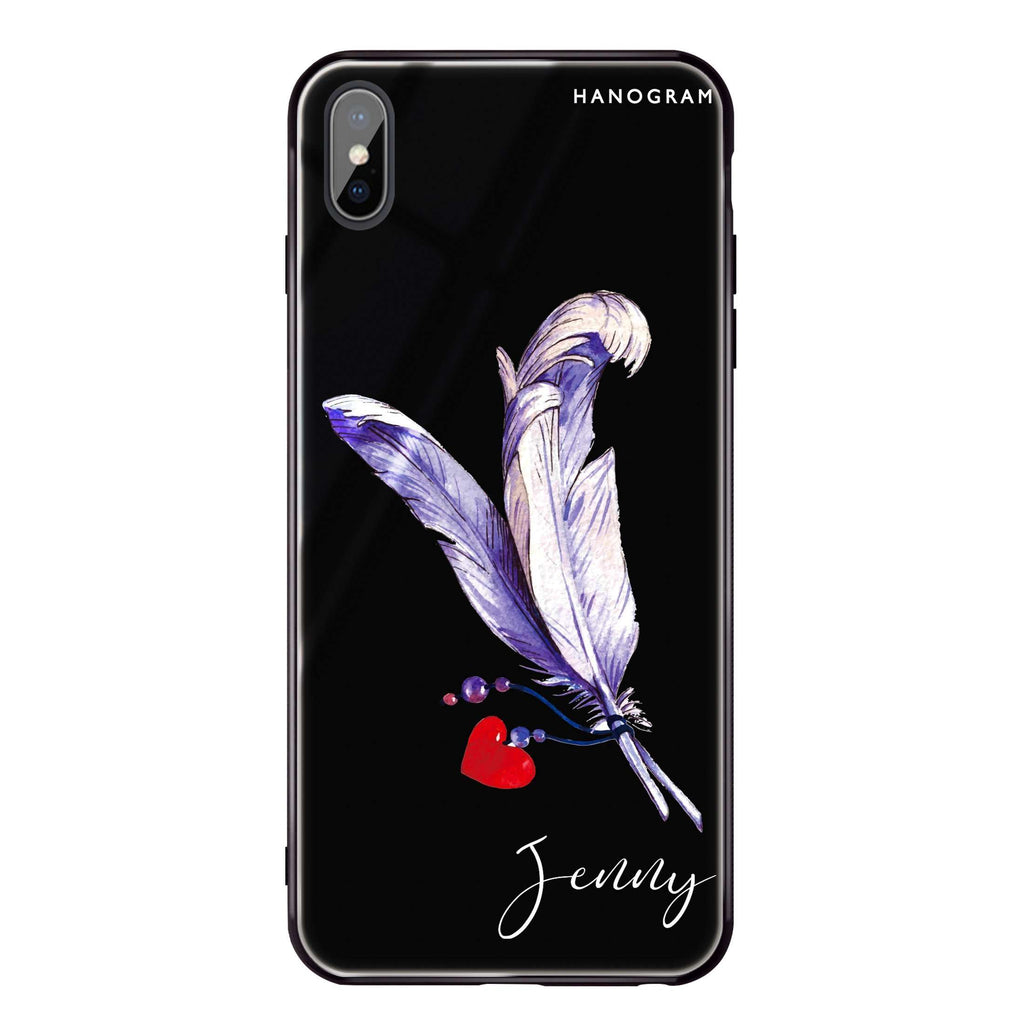 Feather Love iPhone XS Max Glass Case