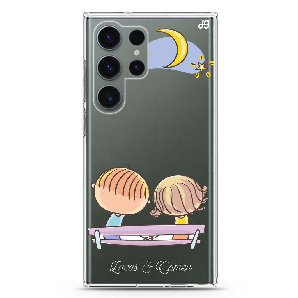 Stand by Me personalized name Samsung Galaxy S26/S25/S24/S23/S22 Ultra ultra clear case, transparent design, main view