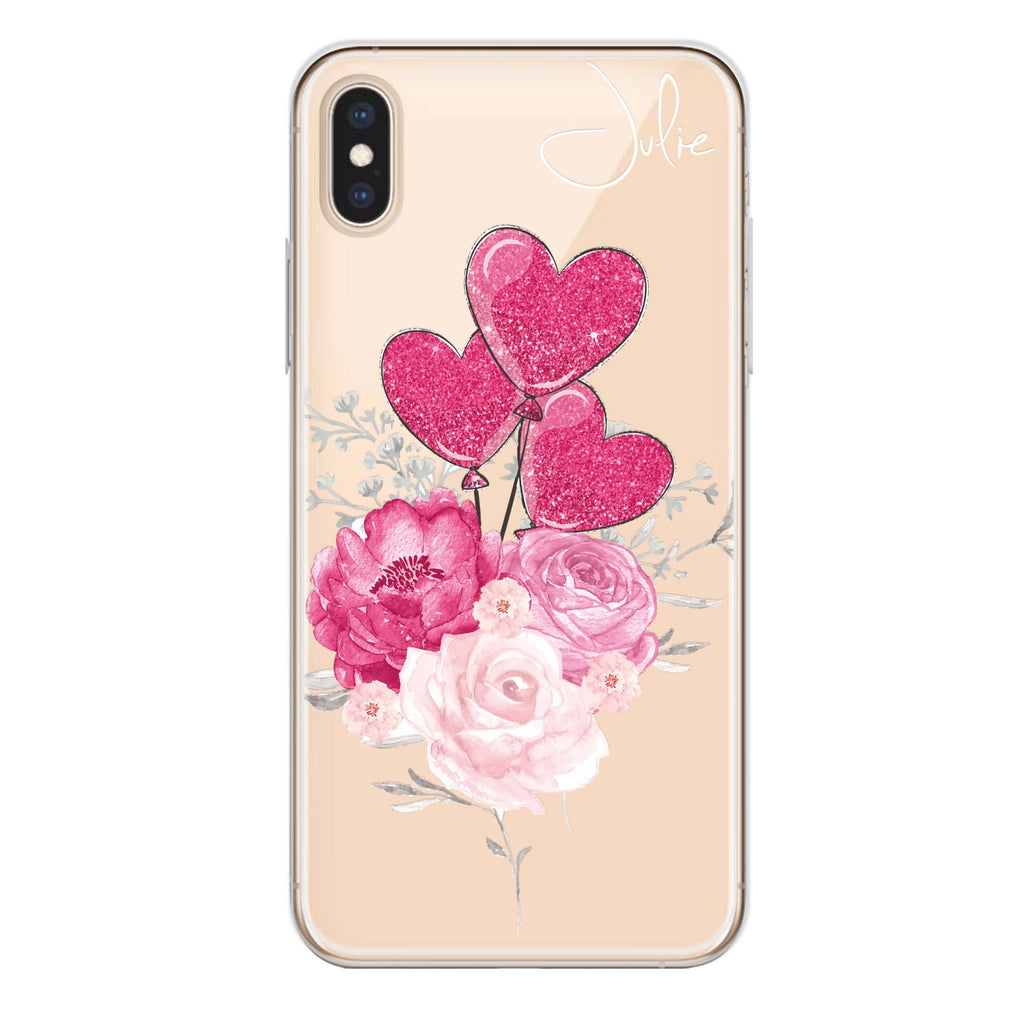 Sweet Heart With Rose iPhone XS Ultra Clear Case