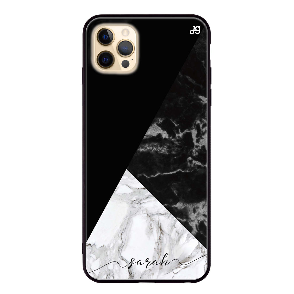 Black And White Marble iPhone 12 Pro Max Glass Case