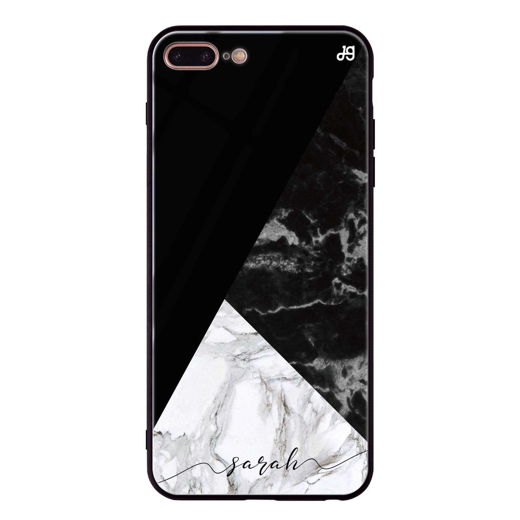 Black And White Marble iPhone 8 Plus Glass Case