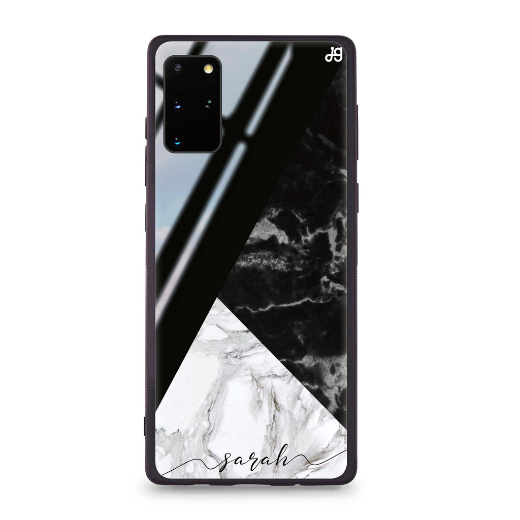 Black And White Marble Samsung S20 Plus Glass Case