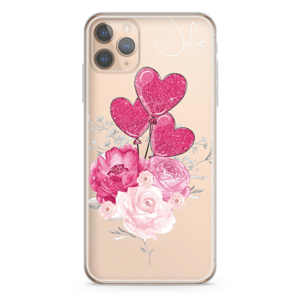 Sweet Heart With Rose iPhone 11 Pro Max Ultra Clear Case