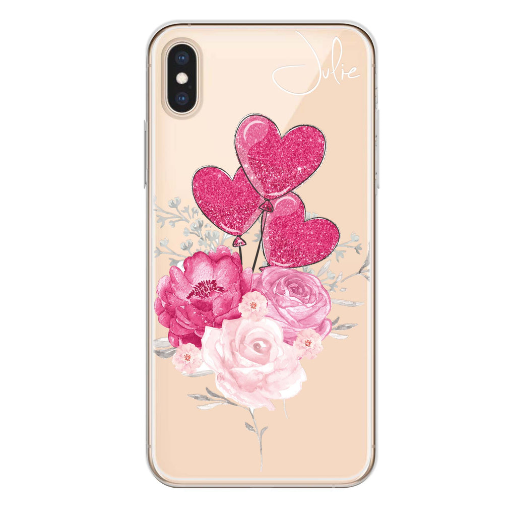 Sweet Heart With Rose iPhone XS Max Ultra Clear Case
