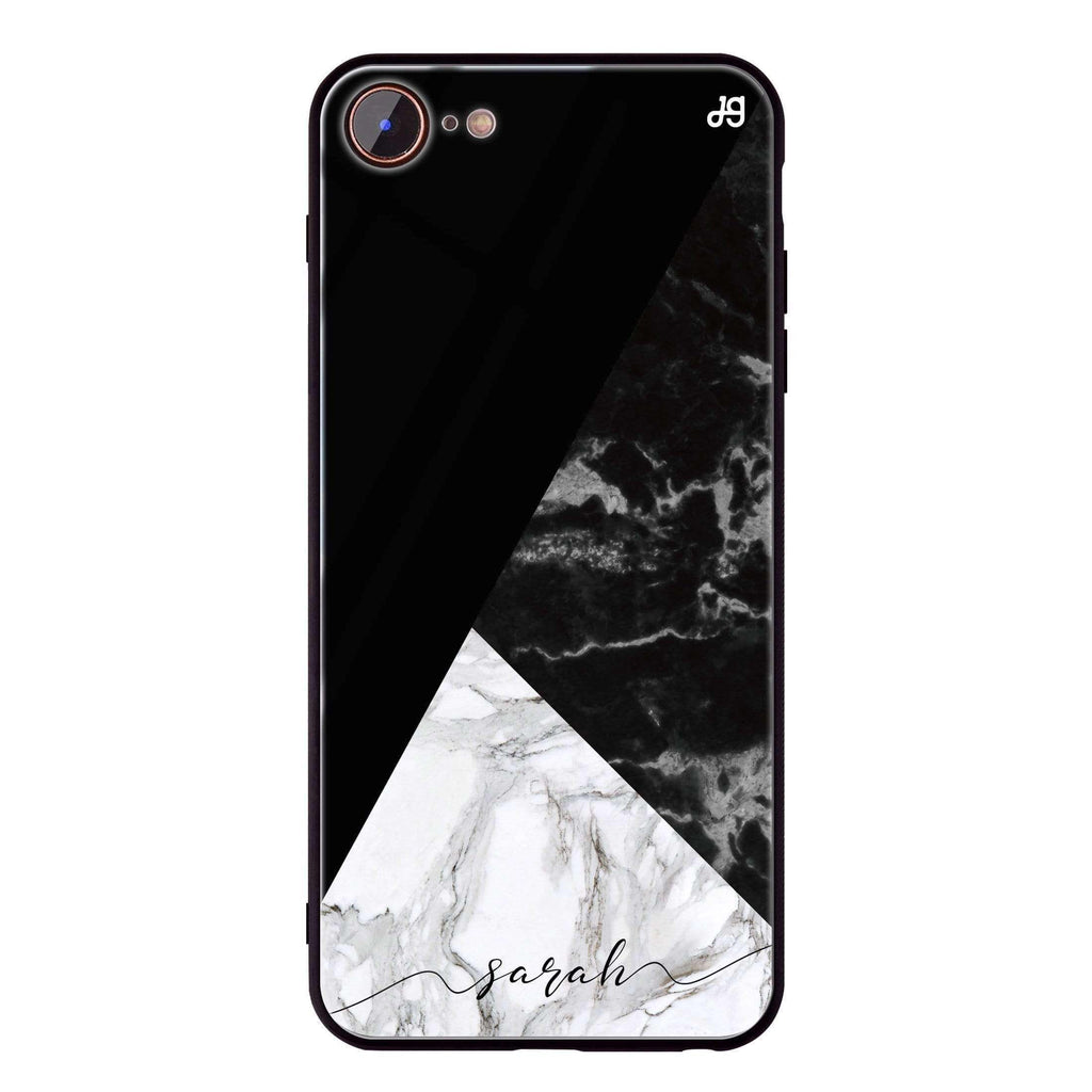 Black And White Marble iPhone 8 Glass Case