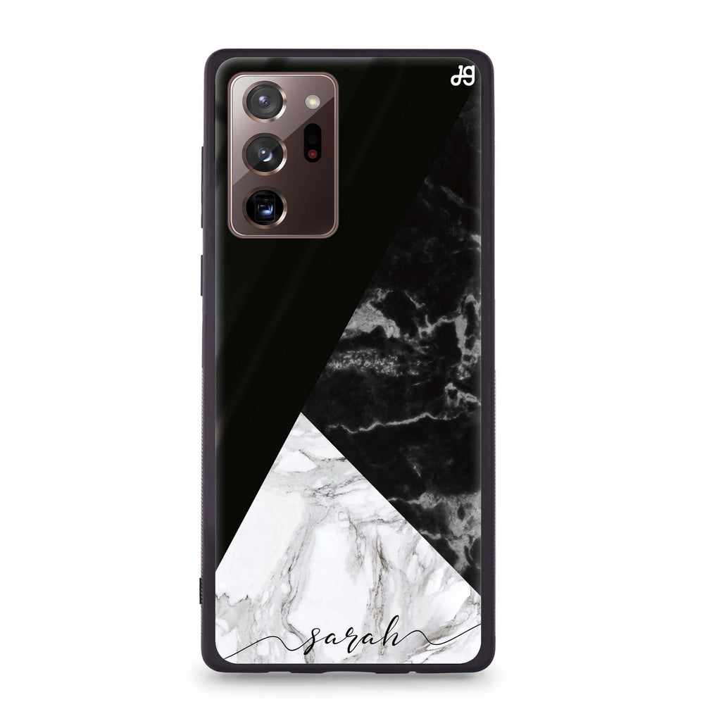 Black And White Marble Samsung Note 20 Ultra Glass Case