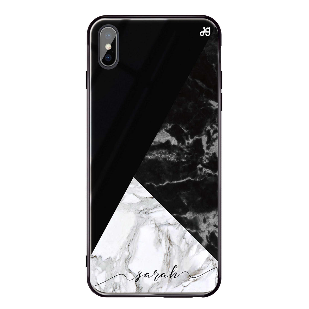 Black And White Marble iPhone XS Max Glass Case
