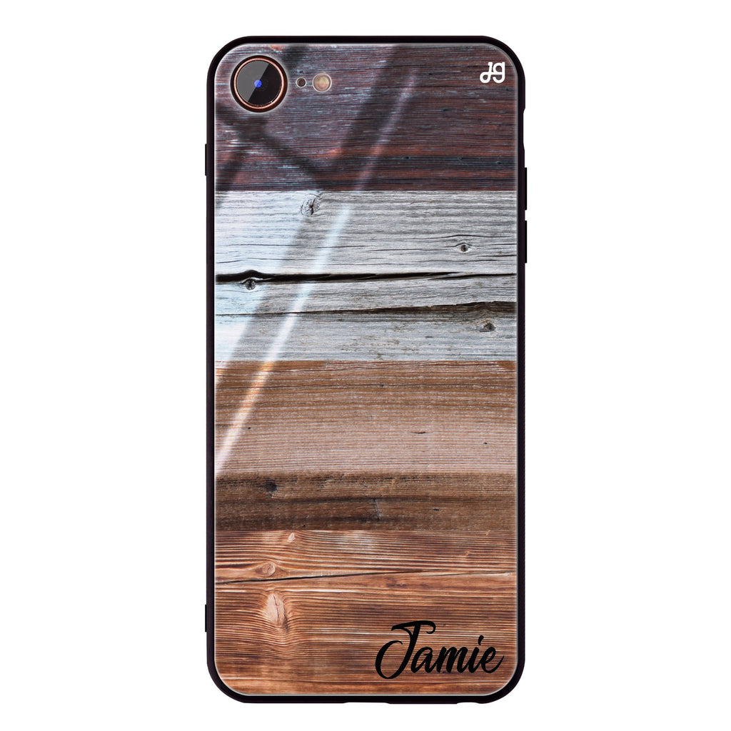 Wood Grain Varigegated iPhone 8 Glass Case