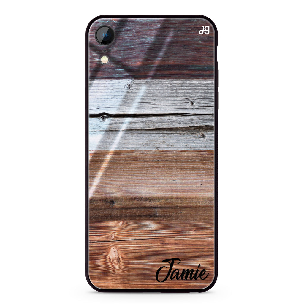 Wood Grain Varigegated iPhone XR Glass Case