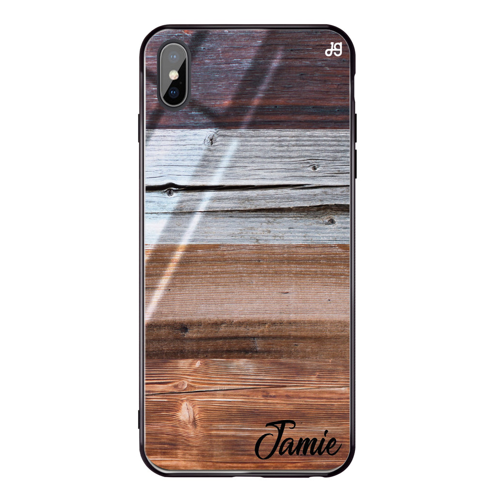 Wood Grain Varigegated iPhone XS Max Glass Case