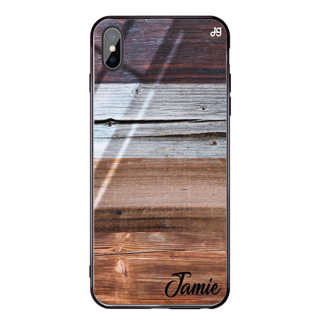 Wood Grain Varigegated iPhone XS Glass Case