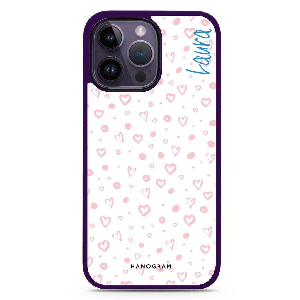 Pinky Hearts MagSafe Compatible Impact Guard Bumper Case