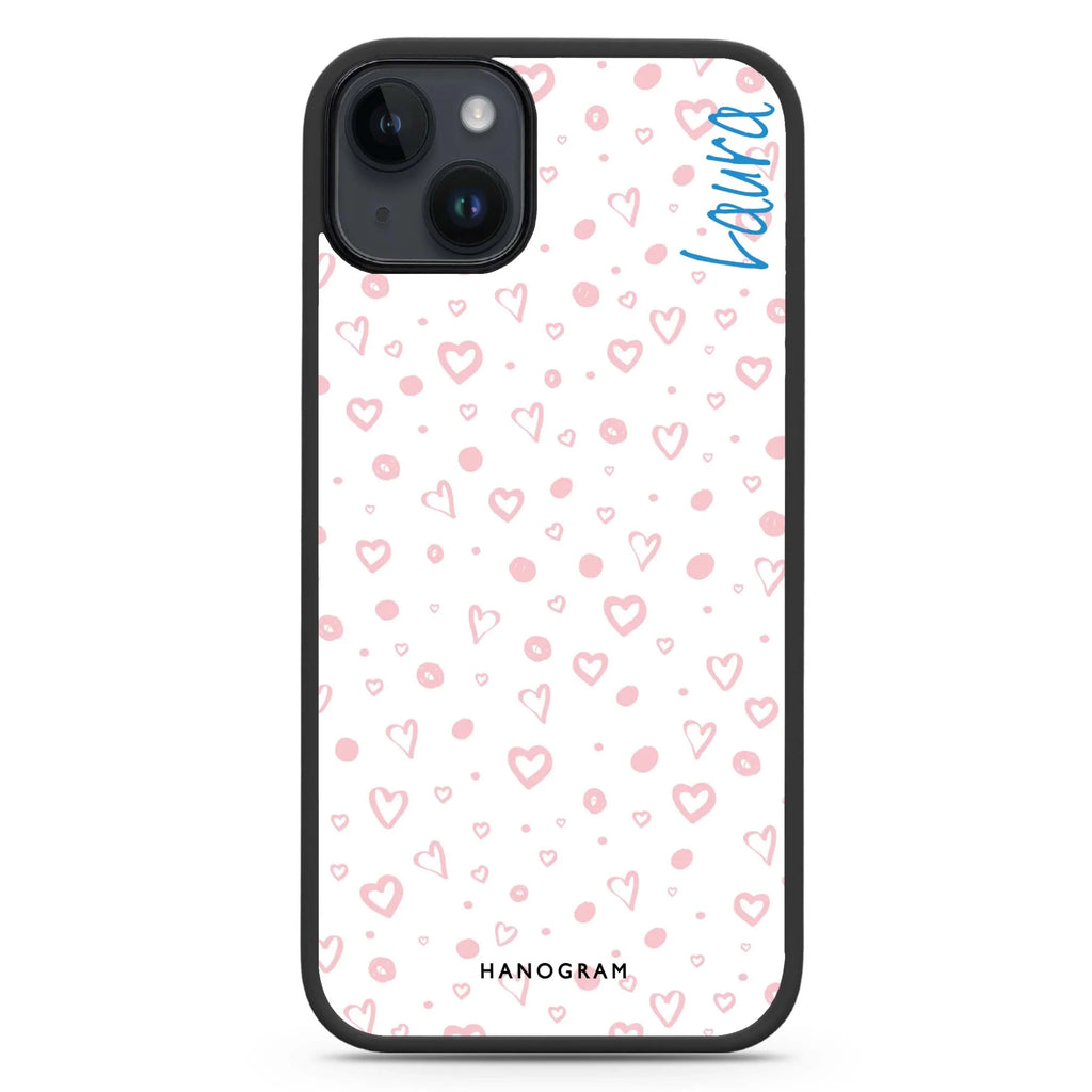 Pinky Hearts iPhone 14 Plus MagSafe Compatible Impact Guard Bumper Case