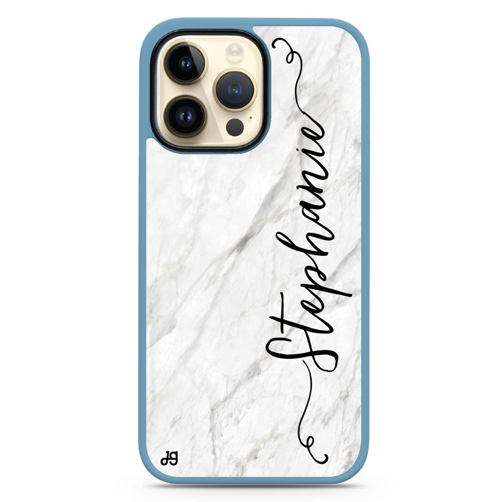 Vertical Cursive & Marble Sleek Impact Guard Bumper Case