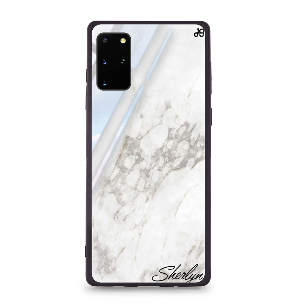 Simple White Marble Samsung S20 Glass Case