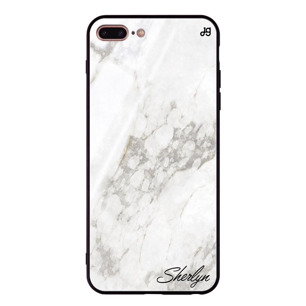 Simple White Marble iPhone 8 Plus Glass Case