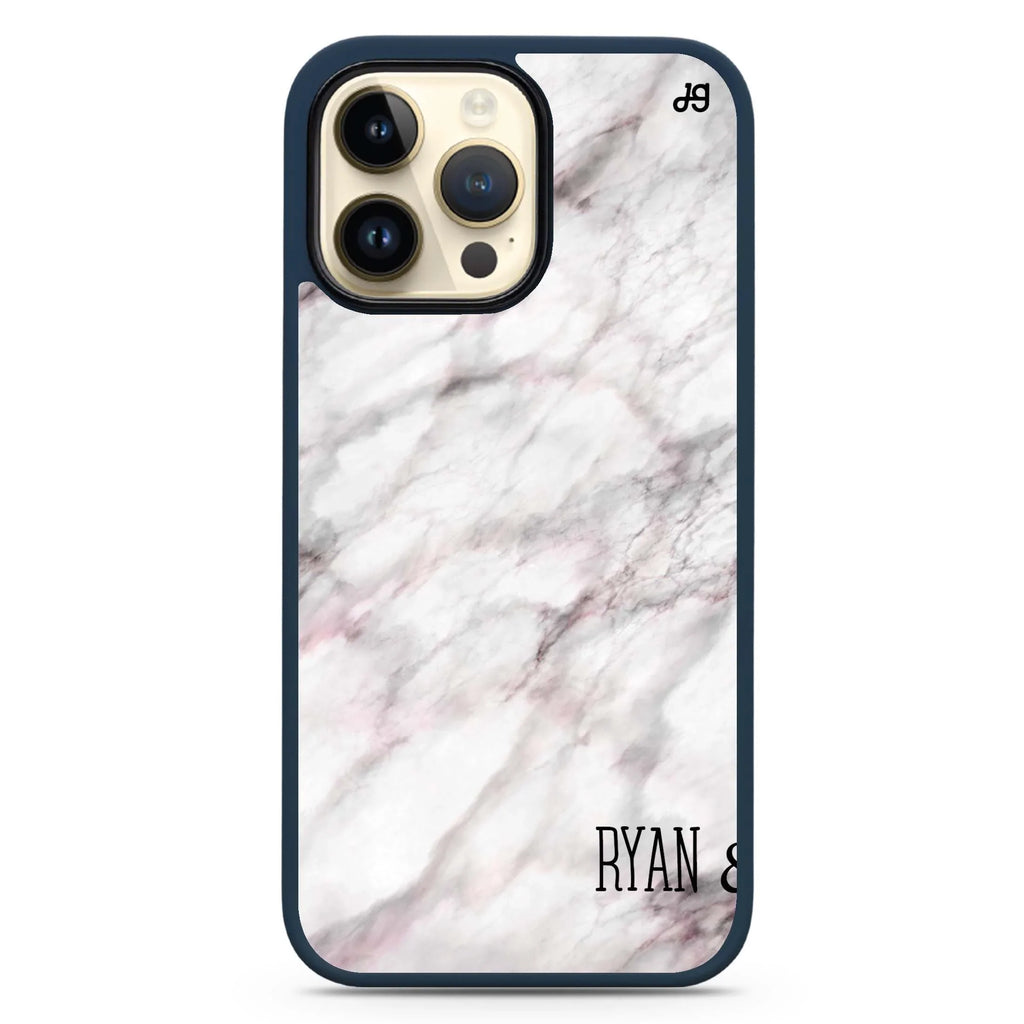 White Marble MagSafe Compatible Impact Guard Bumper Case