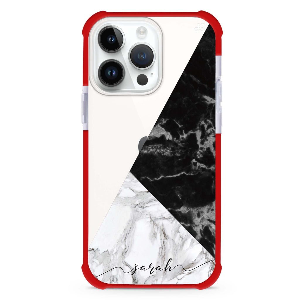Black And White Marble iPhone 12 Pro Max Ultra Shockproof Case