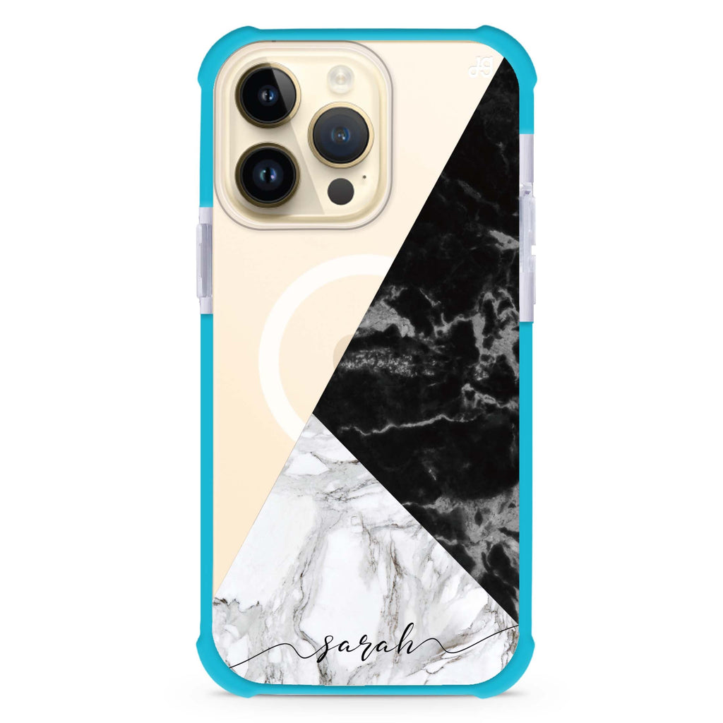 Black And White Marble MagSafe Compatible Ultra Shockproof Case