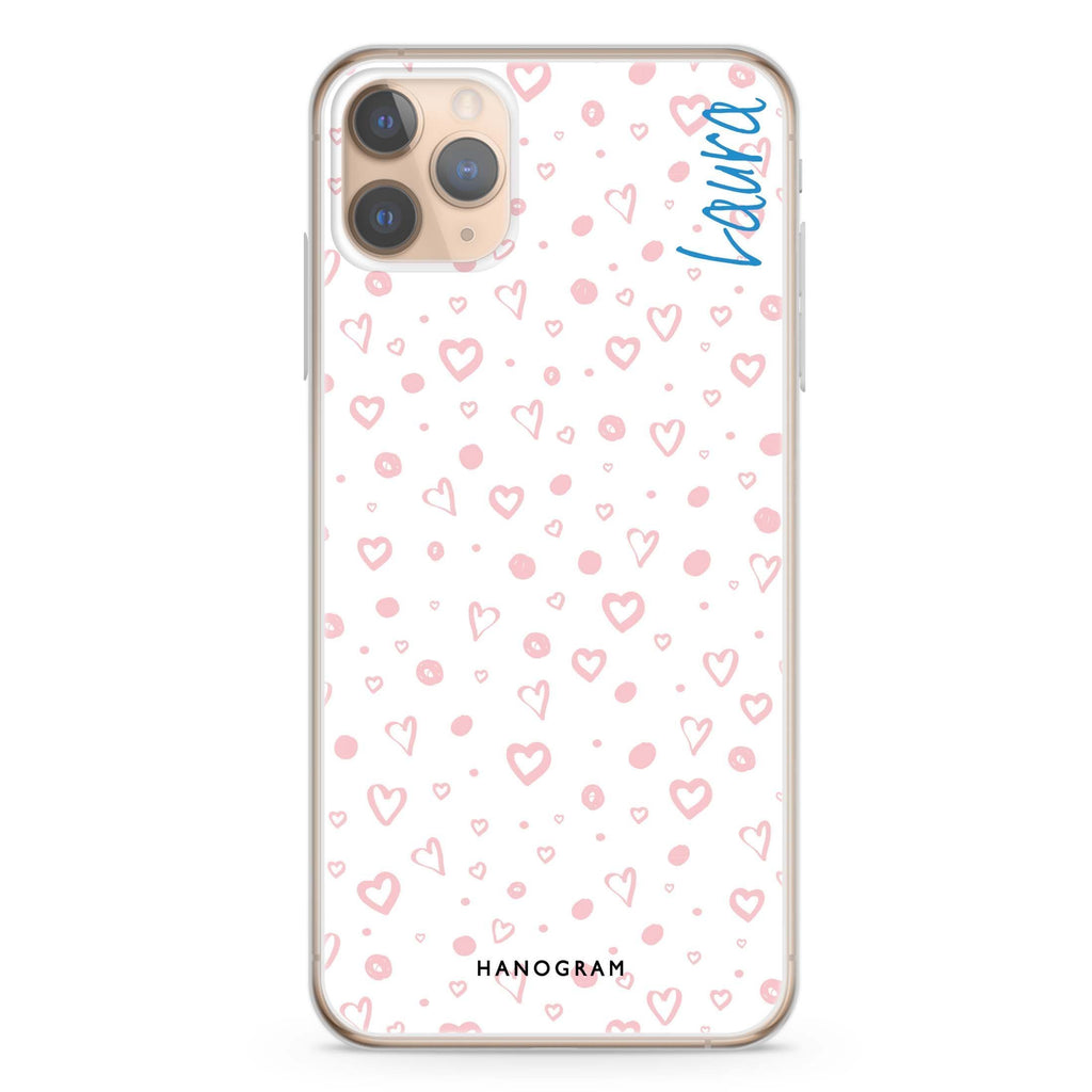 Pinky Hearts iPhone 11 Pro Max Ultra Clear Case