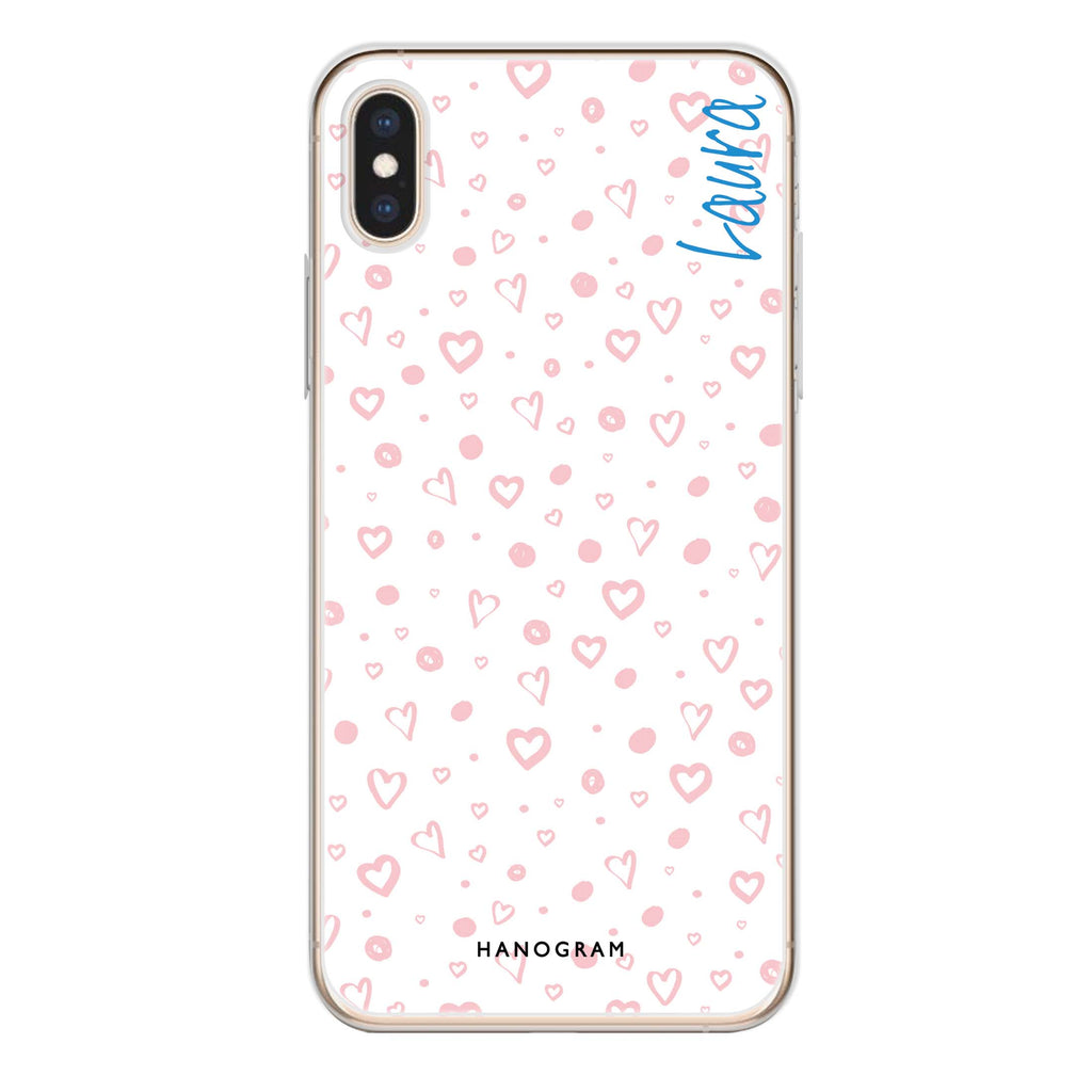 Pinky Hearts iPhone XS Max Ultra Clear Case