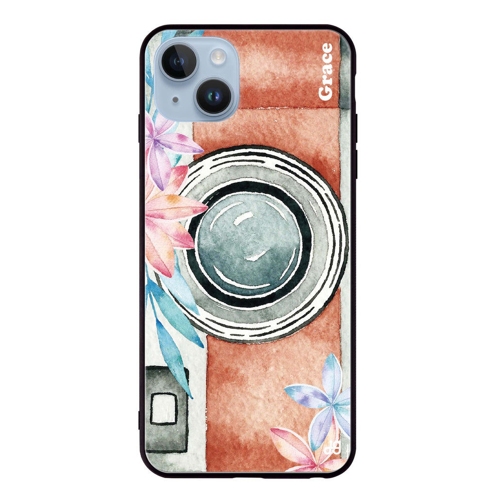 Watercolor Camera iPhone 14 Plus Glass Case