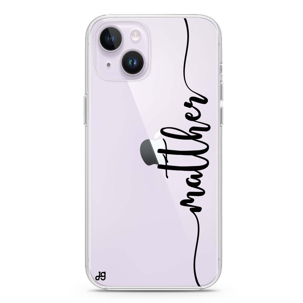 Vertical Script Handwritten Custom iPhone 14 Plus Ultra Clear Case