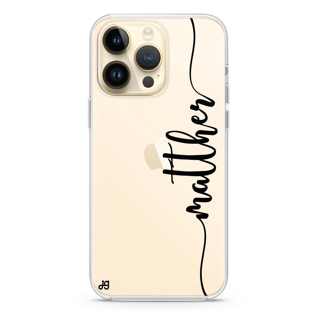 Vertical Script Handwritten Custom iPhone 14 Pro Ultra Clear Case