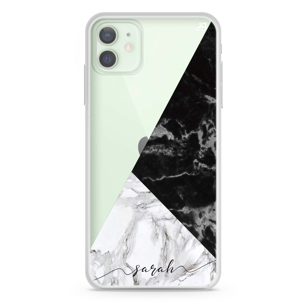Black And White Marble iPhone 12 Ultra Clear Case