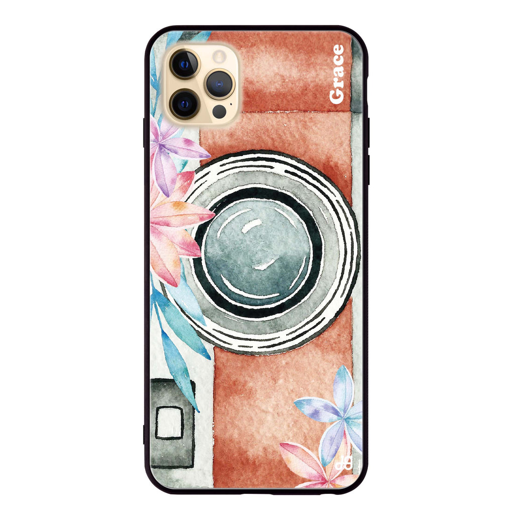 Watercolor Camera iPhone 12 Pro Glass Case