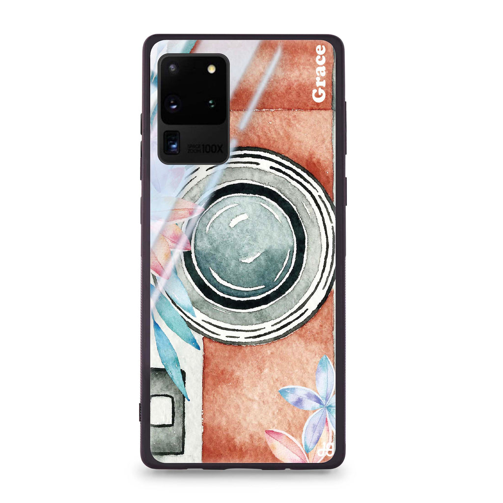 Watercolor Camera Samsung S20 Ultra Glass Case