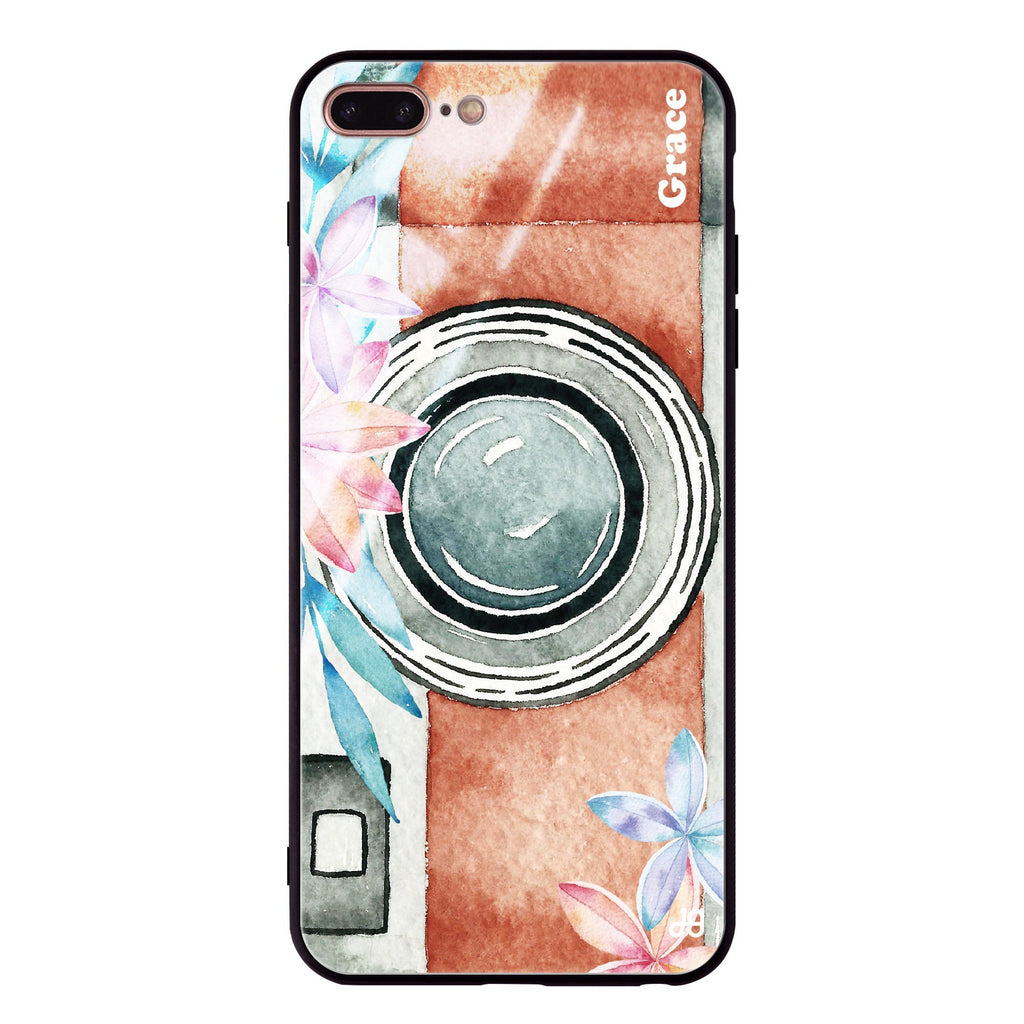 Watercolor Camera iPhone 7 Plus Glass Case