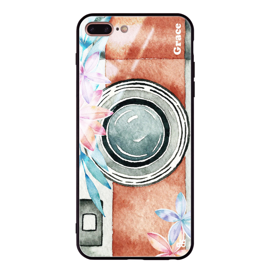 Watercolor Camera iPhone 8 Plus Glass Case