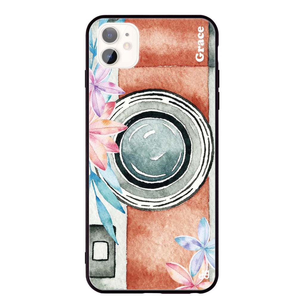 Watercolor Camera iPhone 11 Glass Case