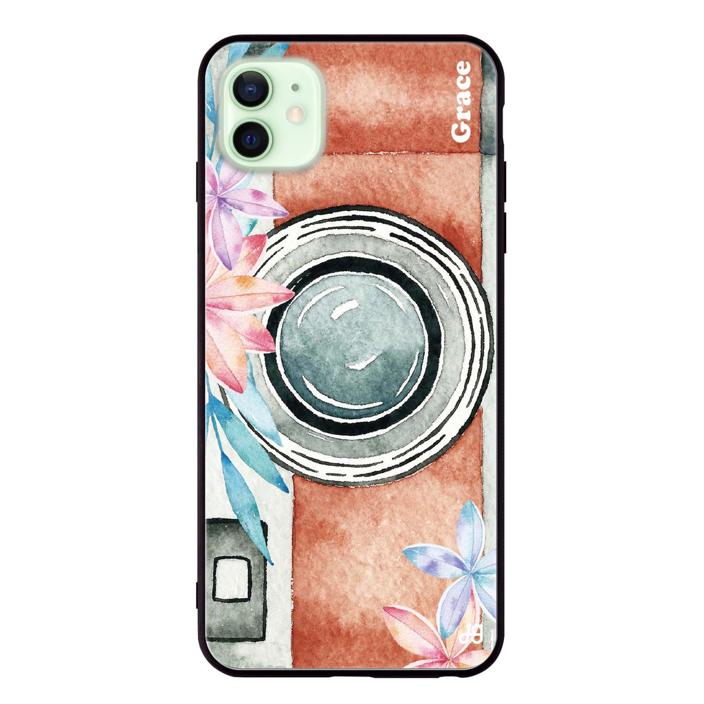 Watercolor Camera iPhone 12 Glass Case