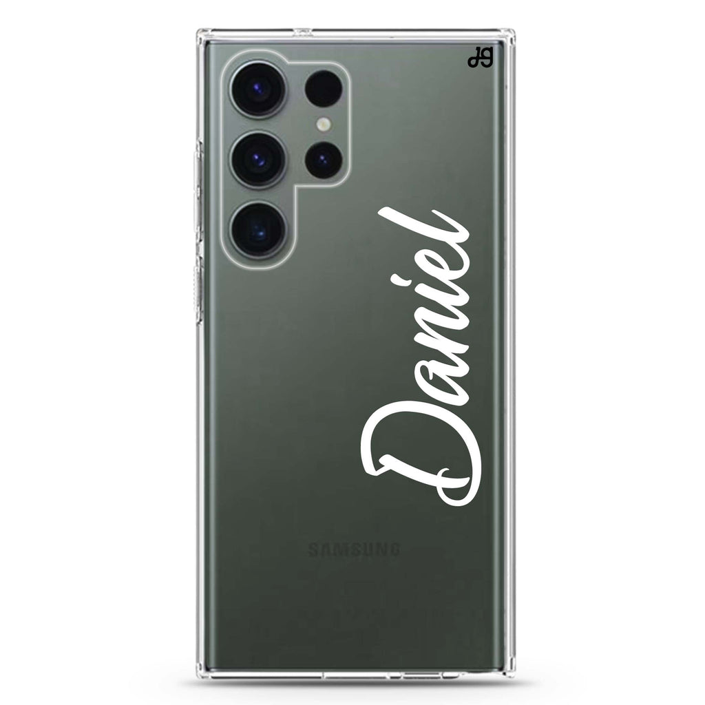 Magnificent personalized name Samsung Galaxy S26/S25/S24/S23/S22 Ultra ultra clear case, transparent design, main view