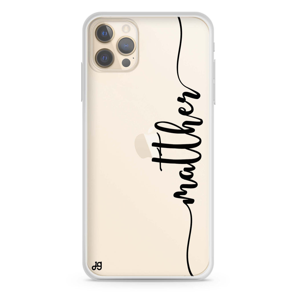 Vertical Script Handwritten Custom iPhone 12 Pro Max Ultra Clear Case