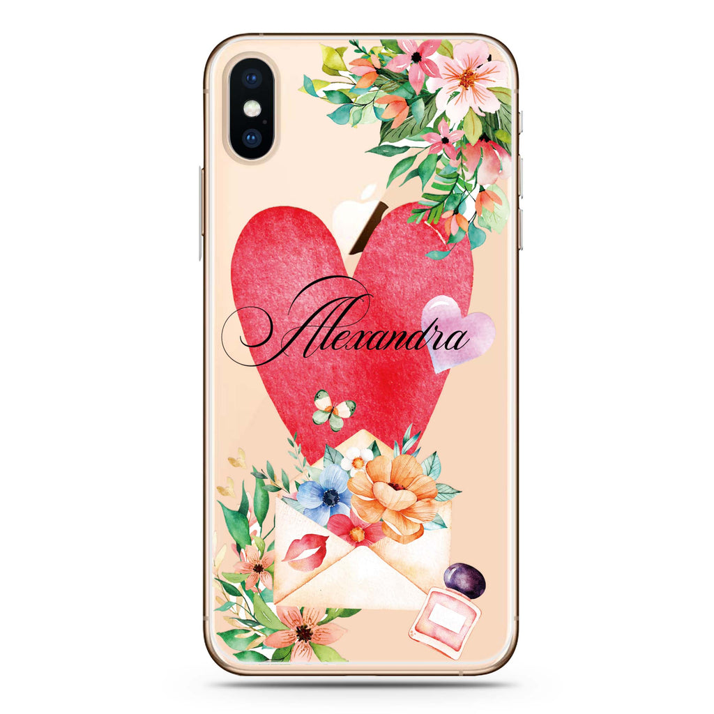 Floral Love Letter iPhone X Ultra Clear Case