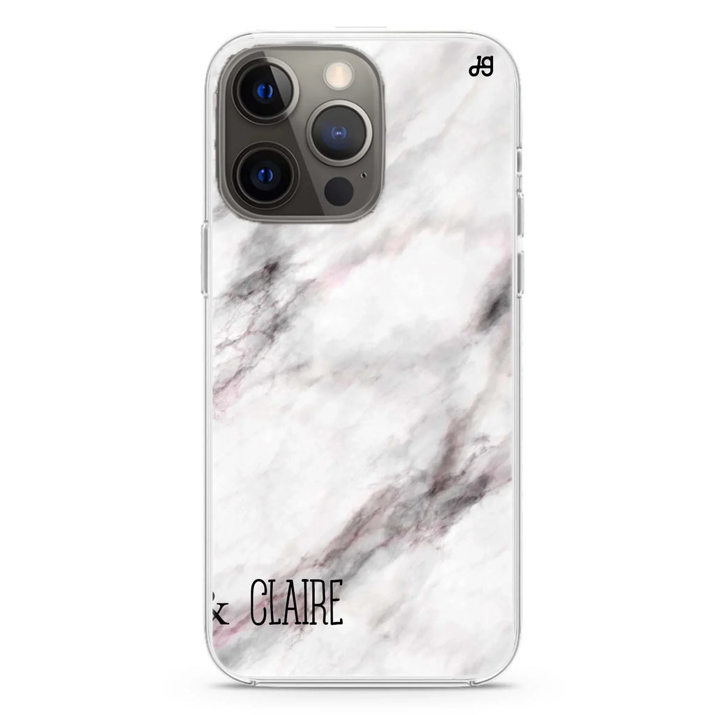 White Marble iPhone 12 Pro MagSafe Compatible Ultra Clear Case