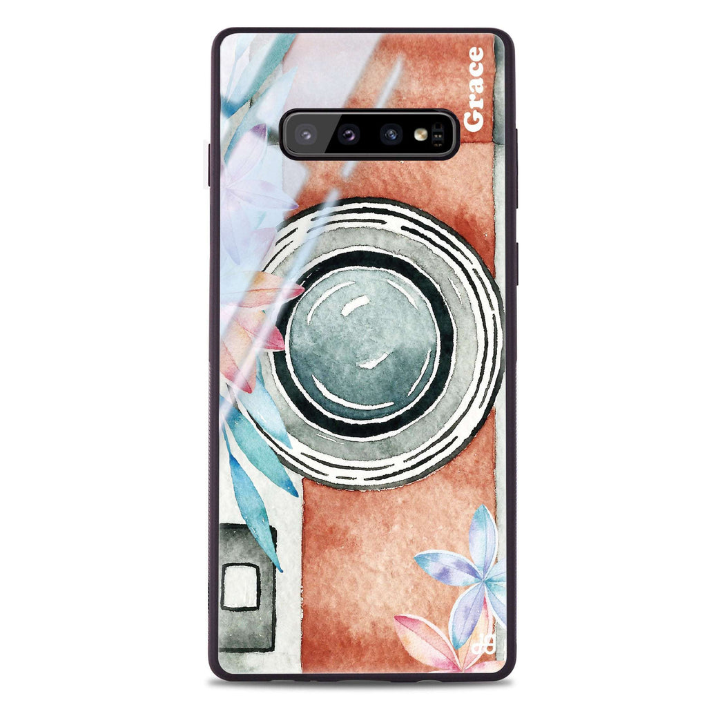 Watercolor Camera Samsung S10 Plus Glass Case