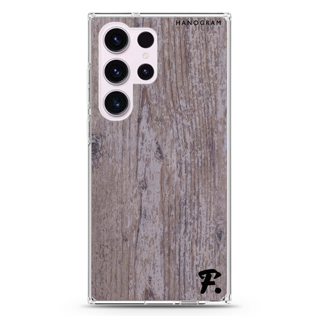 Timber personalized name Samsung Galaxy S26/S25/S24/S23/S22 Ultra ultra clear case, transparent design, main view